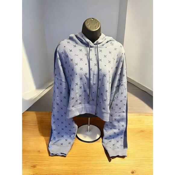PINK Victoria´s Secret Ivy Fleece Cropped Hoodie Color Dusty Iris Bandana XXL - Picture 1 of 6